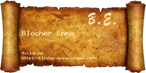 Blocher Enna névjegykártya